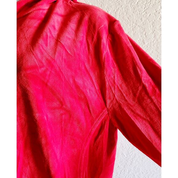 Bobbie Brooks Red Velour Full Zip Hoodie With Pockets 2XL Plus Lightweight - Picture 2 of 6
